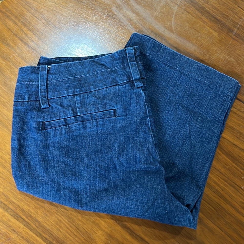 Ecru Blue Bermuda Jean Shorts